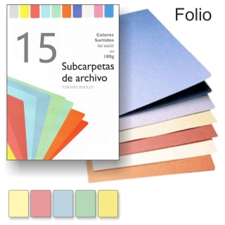 Subcarpetas cartulina de colores claros Folio  Fabrisa 02211