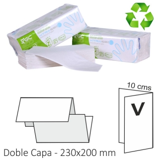 Toallitas de papel engarzadas, plegadas V  Liderpapel J281600