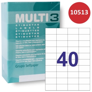 Multi3 10513, Caja 500 hojas etiquetas