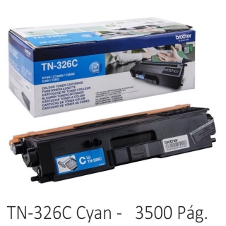 Toner Brother TN326C cyan azul, 3500