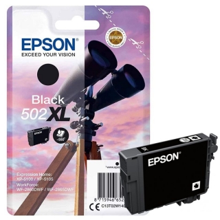 Epson 502XL Negro. Original, 540 pgs.  C13T02W14010