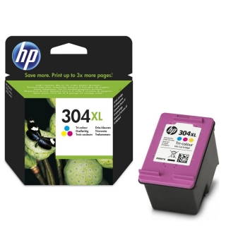 HP 304XL Tri-color, Cartucho original deskjet  N9K07AE