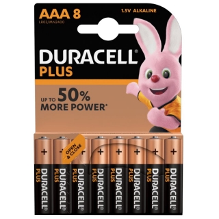 Duracell Plus 50% AAA LR03, Pack  DURLR3P8B