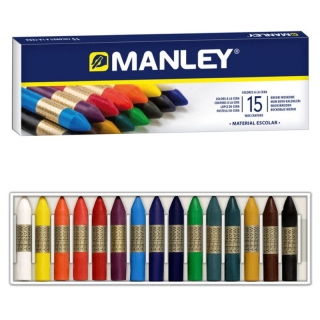 Ceras Manley 15 colores, Blandas  MNC00055