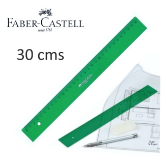 Regla Faber-Castell 30 cms, verde, graduada,  813
