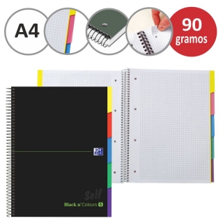 Cuaderno Oxford con separadores Black n  400088331