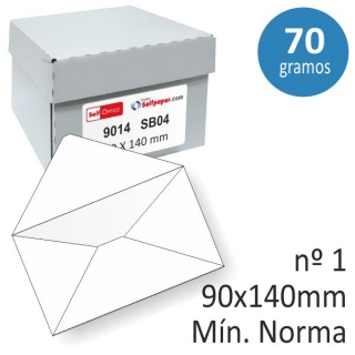 Caja 500 sobres 90x140 mnimo correos  Liderpapel 9014
