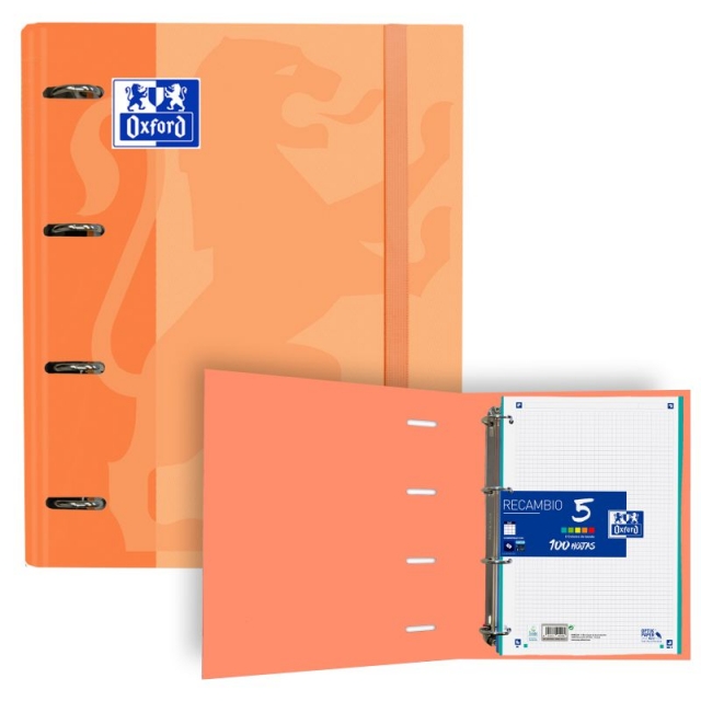 Comprar Carpeta de anillas Oxford color melocotón, con recambio