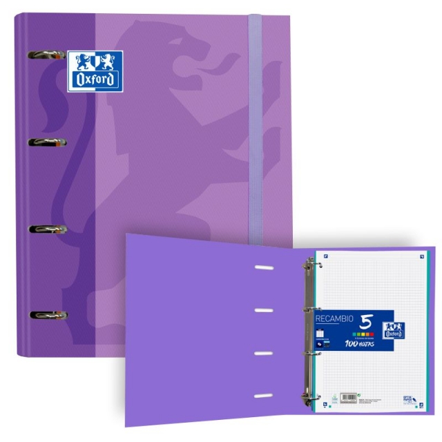 Comprar Carpeta de anillas Oxford color Malva lila con recambio