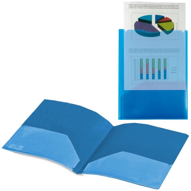 Comprar Carpeta Liderpapel dossier 2 Bolsas Canguro azul traslúcido
