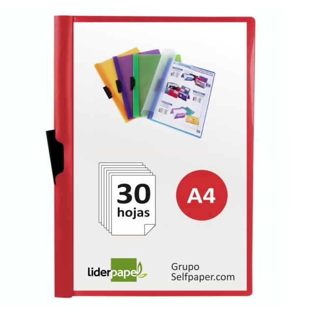 Comprar Carpeta dossier Pinza lateral 30 hojas Rojo DP01