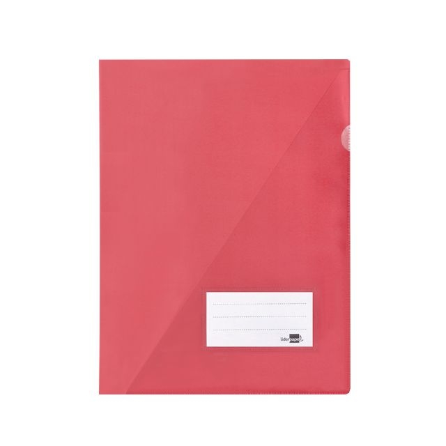 Comprar Carpeta dossier uñero con tarjetero, rojo traslúcido