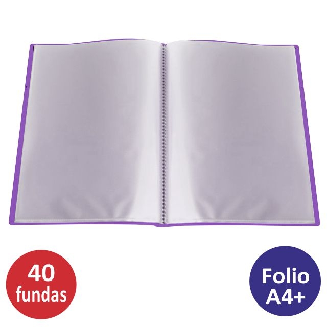 carpeta escaparate 40 fundas tarifario violeta
