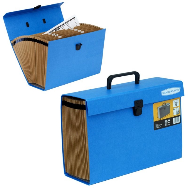 Comprar Maleta con Fuelle y Asa Fellowes Bankers Box Azul