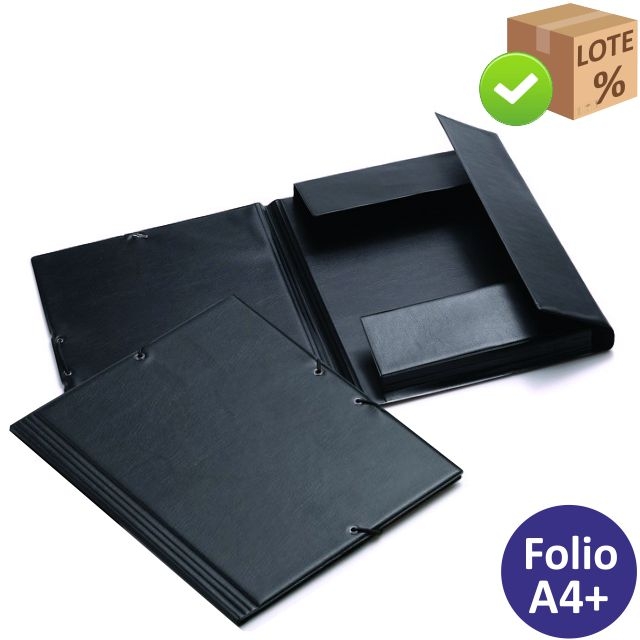 Comprar Carpeta gomas PVC, 3 solapas, folio, negro