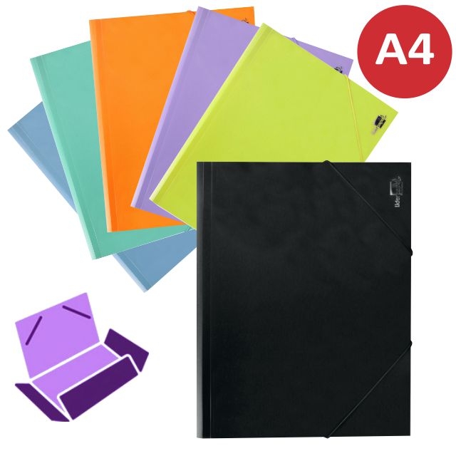 Comprar Carpeta de plástico gomas solapas A4 opaco negro