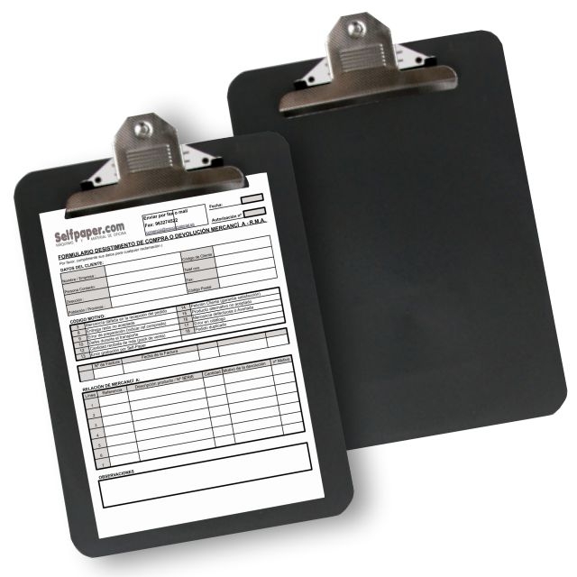 Comprar Portanotas, carpeta con pinza, tabla de plástico negro