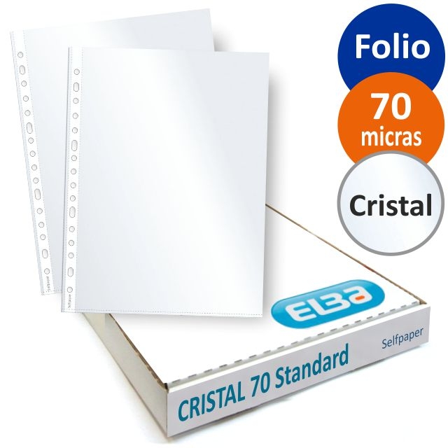 Comprar Fundas multitaladro folio cristal 70 micras, Elba económicas