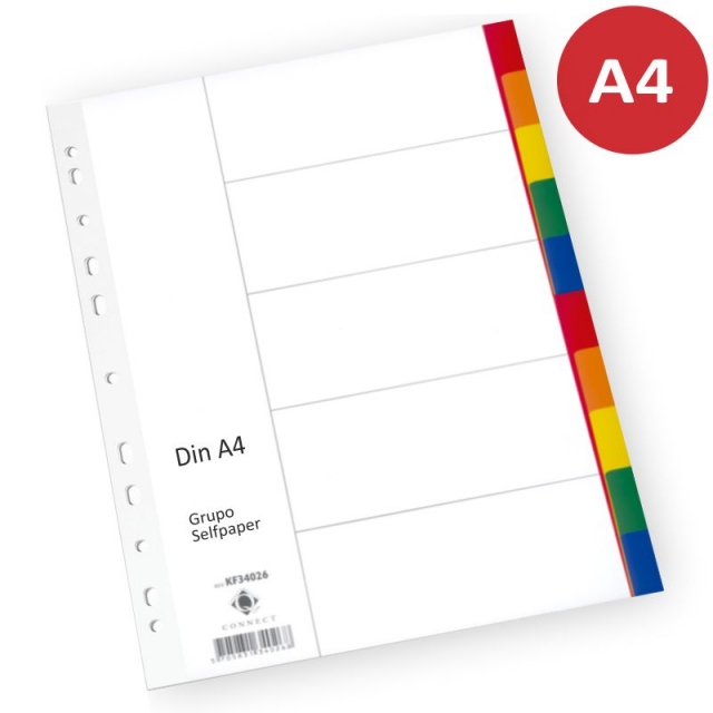 Comprar Indice separador A4 Multitaladro Qconnect 10 pestañas color