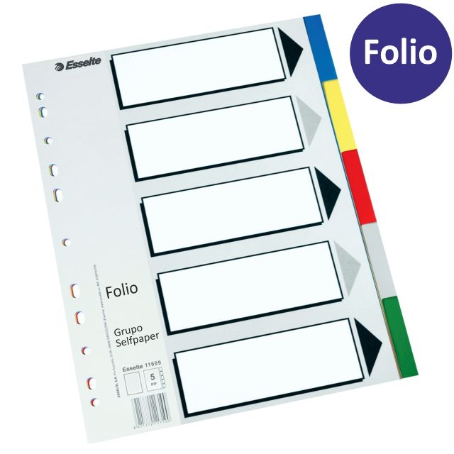 juego 5 separadores folio multitaladro esselte