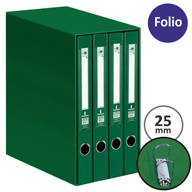 Comprar Módulo de archivo 4 carpetas anillas 25 mm, folio verde
