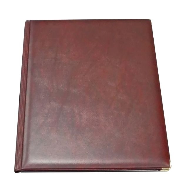 porta menus simil piel marron cuero acolchado