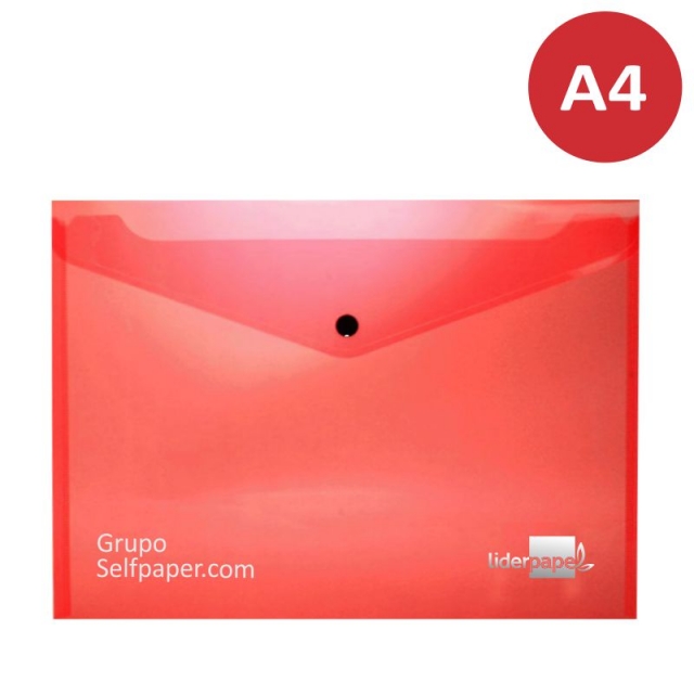 Comprar Sobre Plastico Broche A4 Rojo Liderpapel DS13 - 19983
