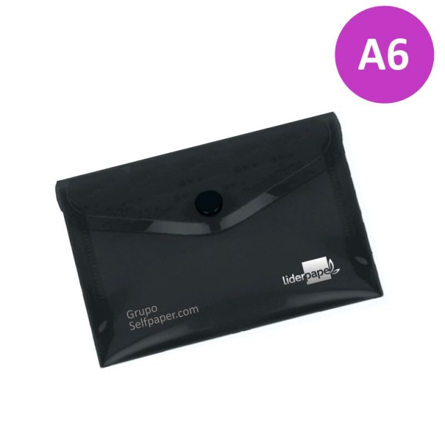 Comprar Sobre plástico broche botón A6 negro opaco DS34