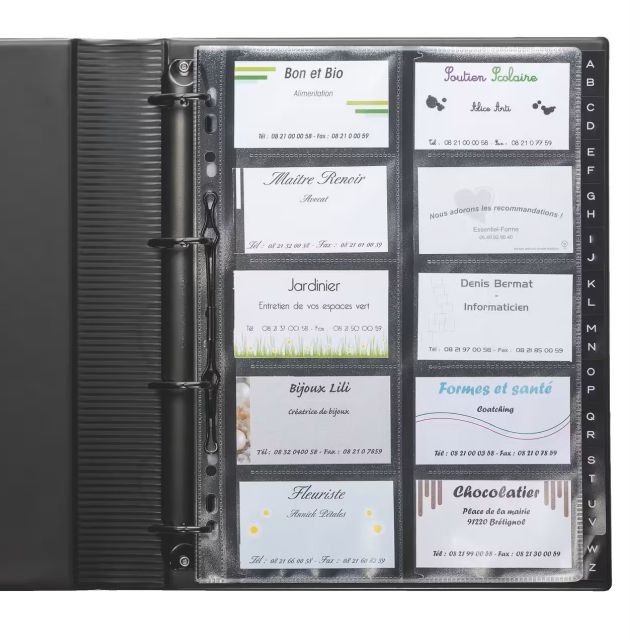 tarjetero folio 400 tarjetas separadores anillas