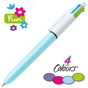 Boligrafo Bic 4 cuatro colores Fun, tonos pastel