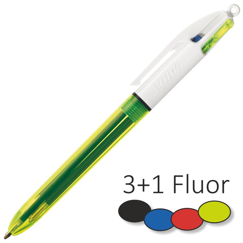 Comprar Boligrafo Bic 4 cuatro colores 3+1 Fluorescente amarillo