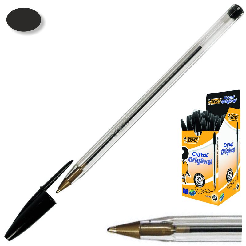 BOLIGRAFO BIC CRISTAL ESCRITURA NORMAL (NEGRO)