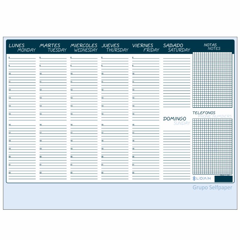 Vade Semanal Sobremesa Planning Calendario Hojas Encoladas Mercamaterial vade calendario de sobremesa