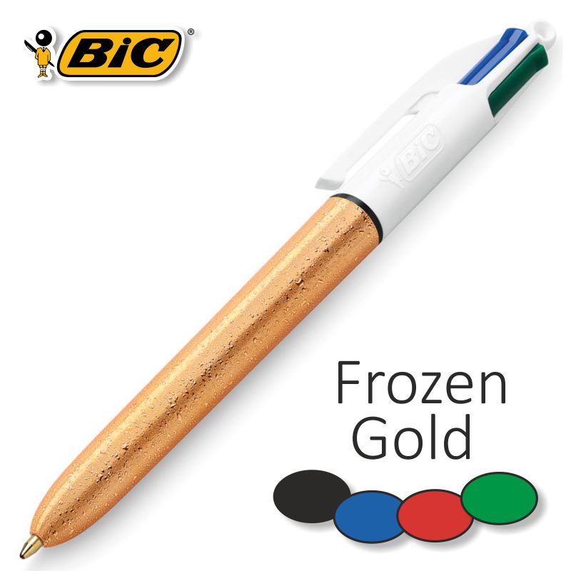 bolígrafo bic 4 colores frozen, oro congelado