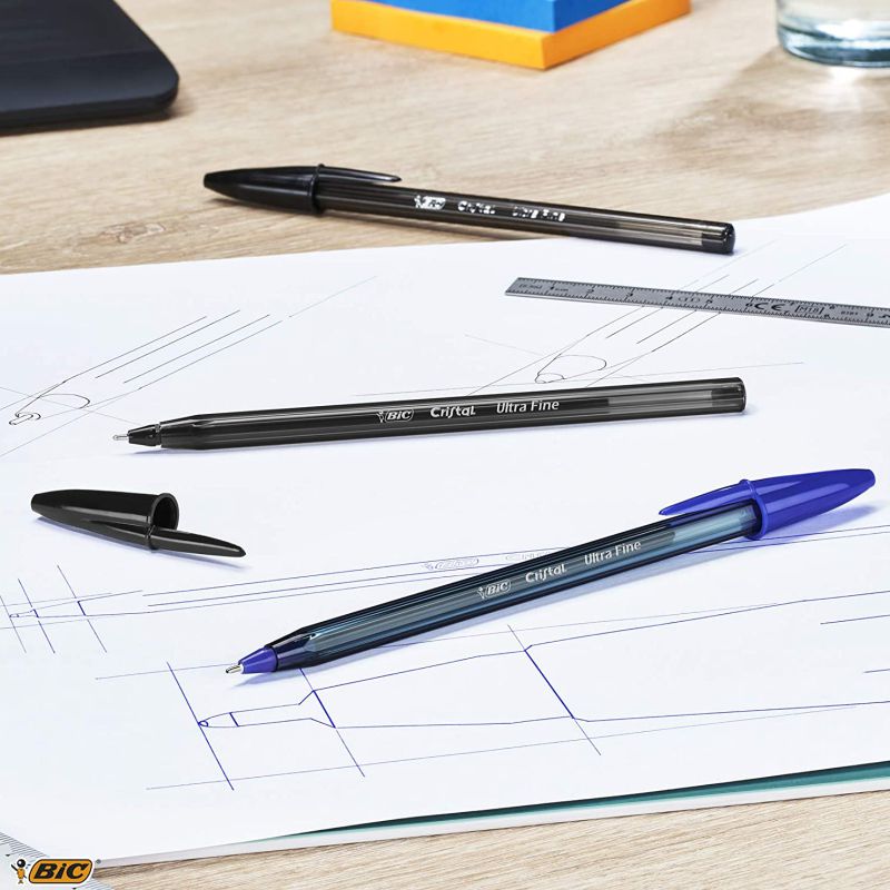 Bolígrafo Bic Cristal Exact Ultra Fine, azul, Mercamaterial.