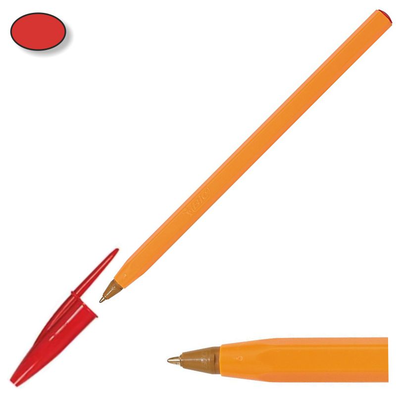 BOLIGRAFO BIC NARANJA FINE ROJO