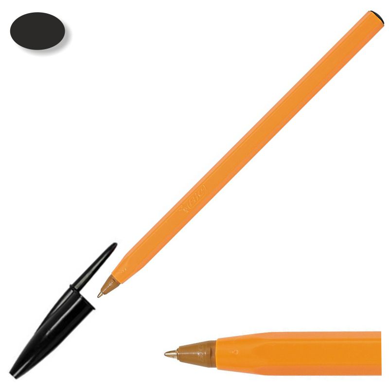 Bic Naranja 8099231 - Bolígrafo de tinta de aceite, punta redonda de 0,8  mm, color negro