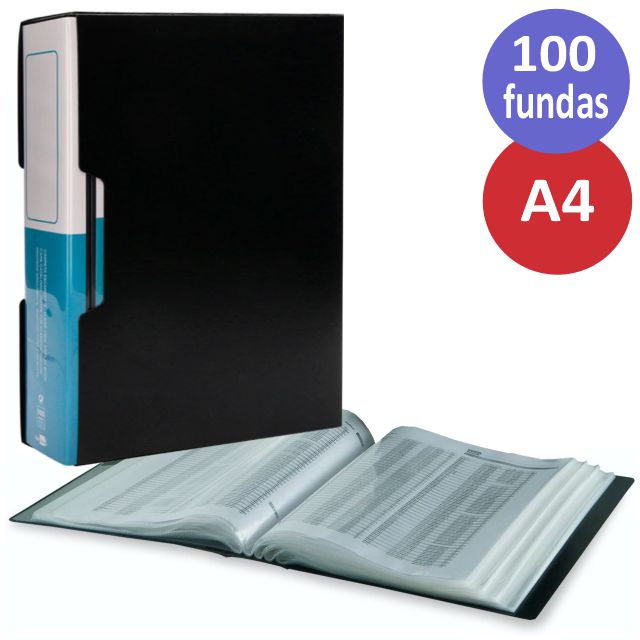 Carpeta de 100 Fundas - escaparate - con caja - funda