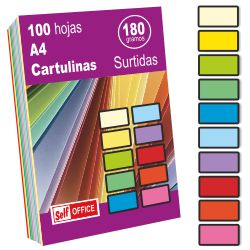 Cartulinas 10 colores surtidos Din A4 Folio 100 hojas