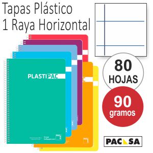 Libreta tapas plástico Plastipac 1 raya horizontal