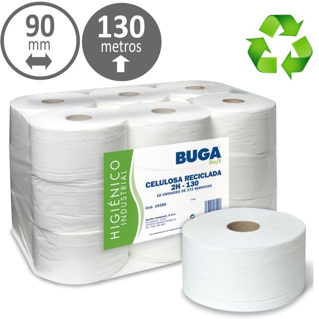 Rollo papel higienico industrial reciclado 2 Capas, gofrado