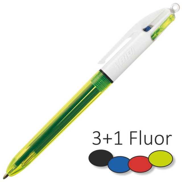 Comprar Boligrafo Bic 4 cuatro colores 3+1 Fluorescente amarillo