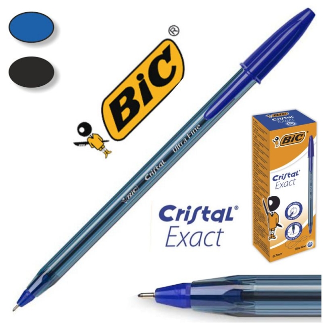 Bolígrafo Bic Cristal Exact Ultra Fine, azul