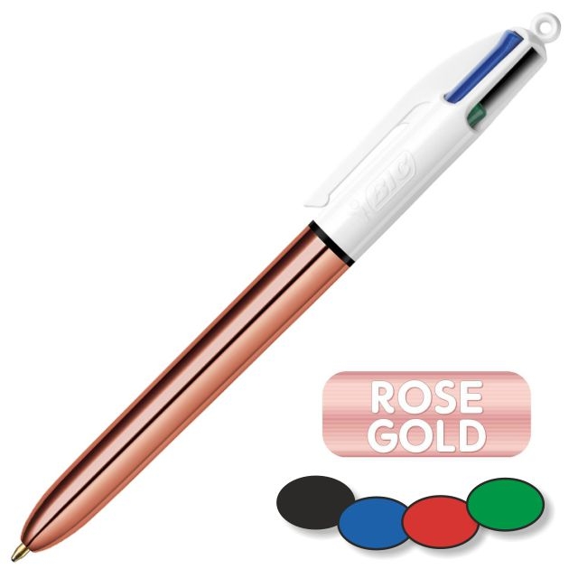 Comprar Boligrafo Bic 4 Colores Shine Oro Rosa metalizado