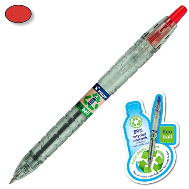 Comprar Bolígrafo de plastico reciclado botellas, rojo