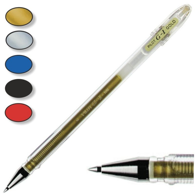 Comprar Pilot G-1 Metalizado, Tinta gel, dorado, plateado