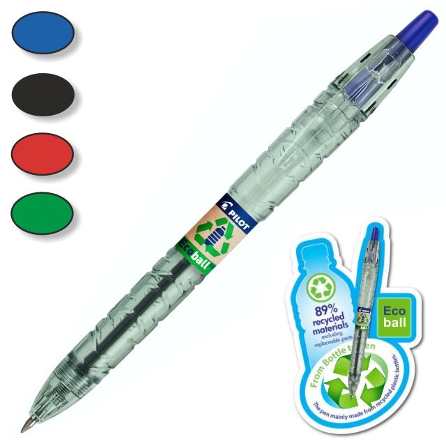 Comprar Pilot Ecoball, bolígrafo de plástico reciclado azul