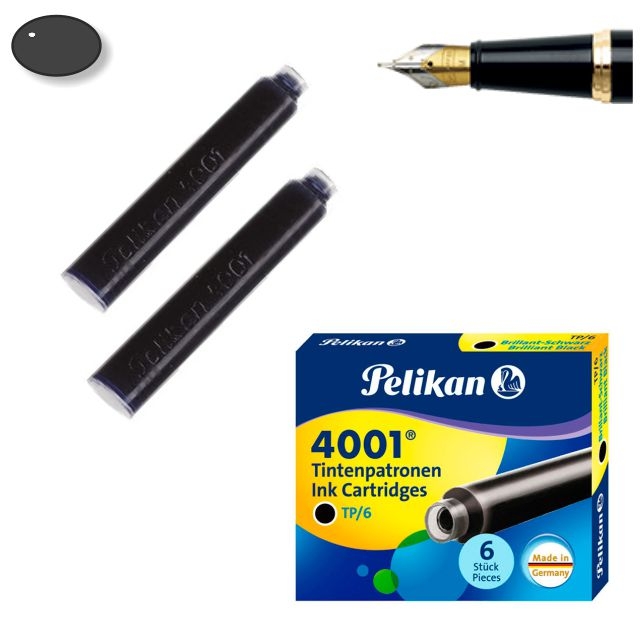 Comprar Cartuchos de pluma universales cortos Pelikan 4001 negro