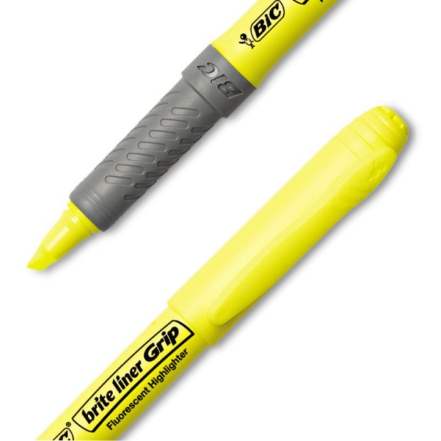 detalle fluorescente bic amarillo highlighter