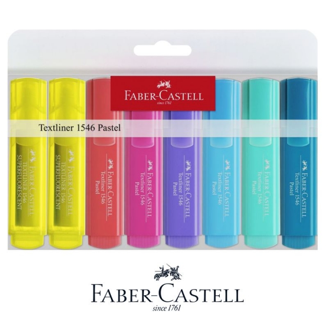 fluorescentes faber textliner pastel 1546 pack 8